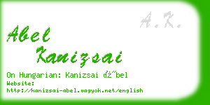 abel kanizsai business card